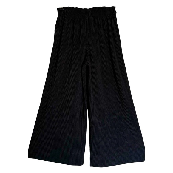 ZARA KIDS • Black Pleated Palazzo Pants Wide Leg Bow - Picture 4 of 6